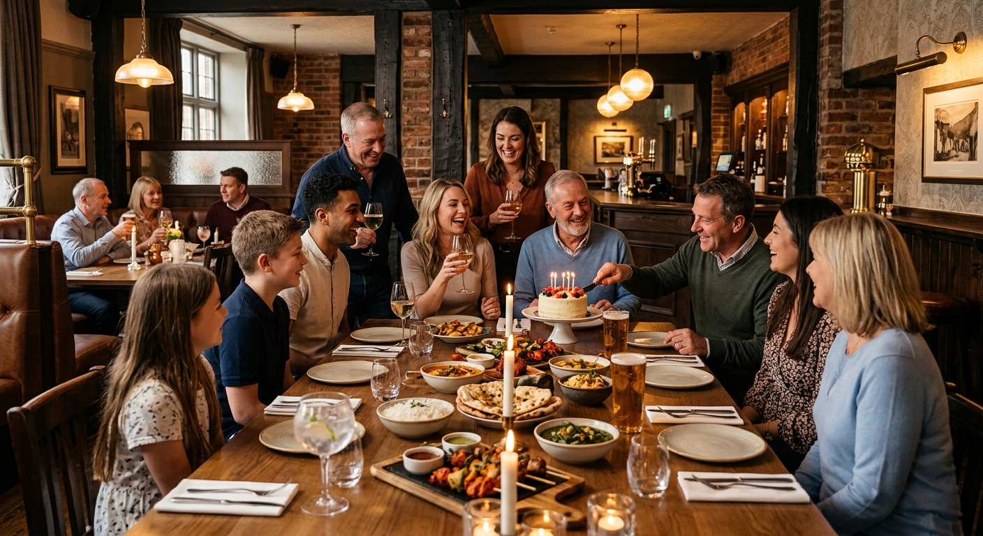 Private celebration and party dining setup at The Old Stags Head